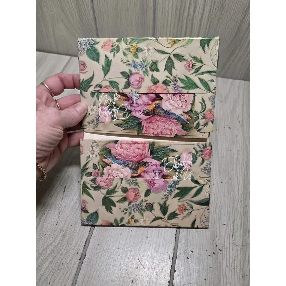 Vtg 1990 Avon Thinking Of You Bird Flowers Post Cards And Envelopes Beautiful